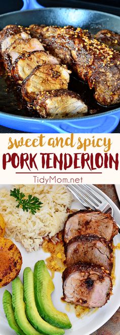 Sweet and Spicy Glazed Pork Tenderloin