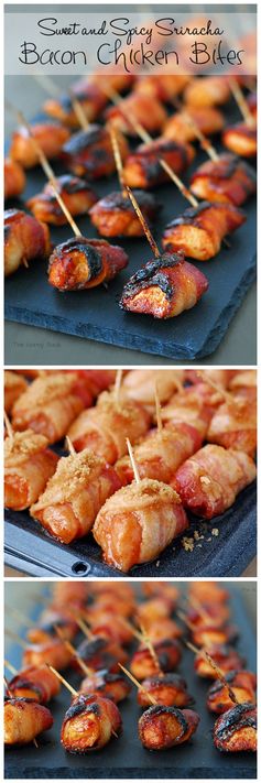 Sweet and Spicy Sriracha Bacon Chicken Bites