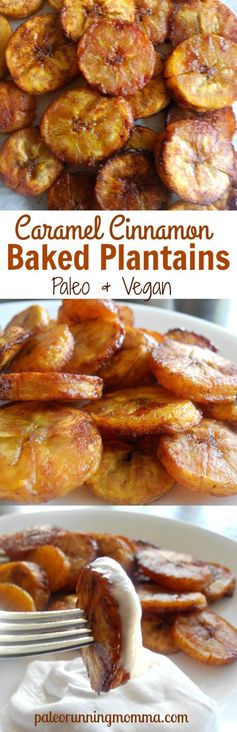 Sweet Caramel Cinnamon Baked Plantains