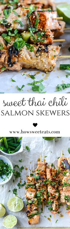 Sweet Chili Salmon Skewers