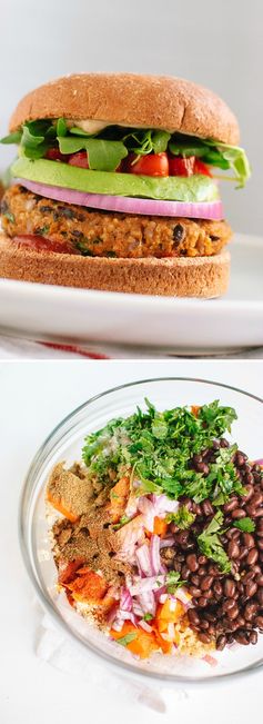 Sweet Potato & Black Bean Veggie Burgers