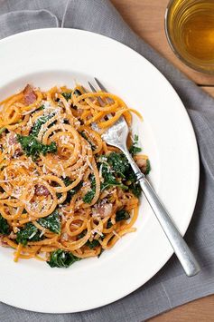 Sweet Potato Carbonara with Kale