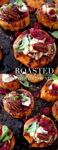 Sweet Potato Rounds with Goat Cheese Appetizer