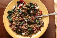 Swiss Chard with Lentils and Feta Cheese