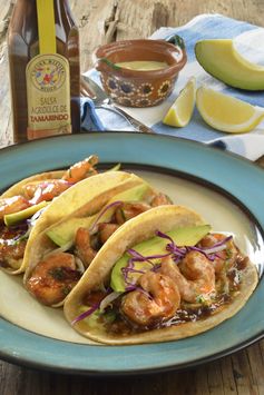 Tacos de Camarón con Salsa de Tamarindo