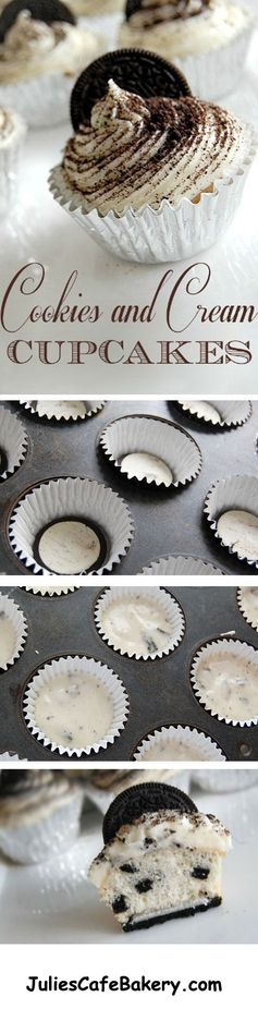 Tasty Oreo Crumb Cupcakes with Cream Cheese Frosting