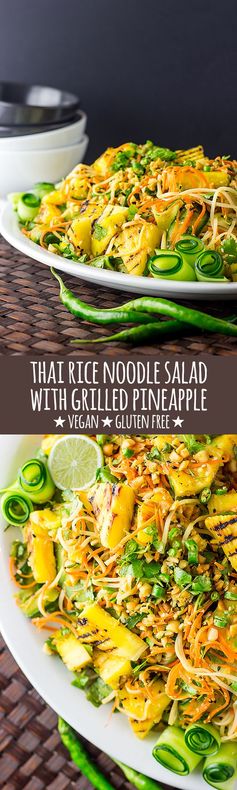 Thai noodle salad with grilled pineapple