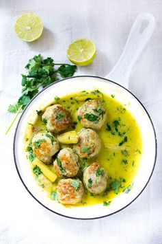 Thai Turkey Meatballs with Lemongrass Coconut Sauce