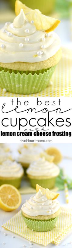 The BEST Lemon Cupcakes with Lemon Cream Cheese Frosting