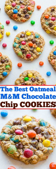 The Best Oatmeal M&M Chocolate Chip Cookies