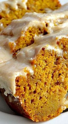 The BEST Pumpkin Bread with Brown Butter Maple Icing