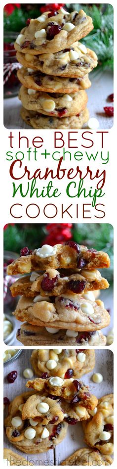 The BEST Soft & Chewy Cranberry White Chocolate Chip Cookies