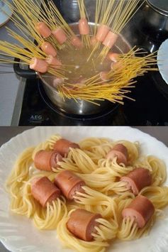 Threaded Spaghetti Hot Dog Bites