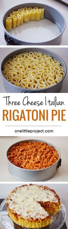 Three Cheese Italian Rigatoni Pie