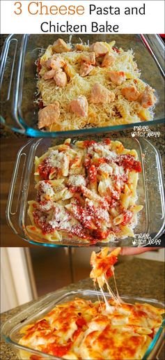 Three Cheese Pasta and Chicken Bake