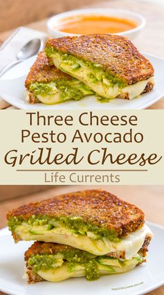 Three Cheese Pesto Avocado Grilled Cheese