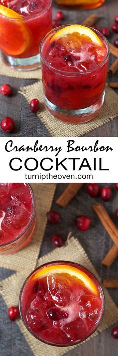 Three Ingredient Cranberry Bourbon Cocktail