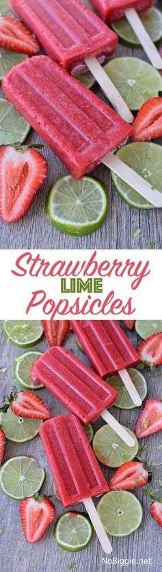 Three Ingredient Strawberry Popsicles