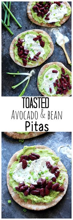 Toasted Avocado and Bean Pitas