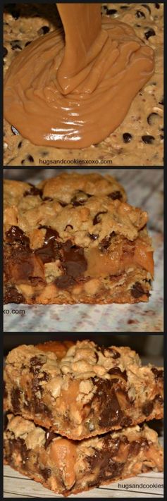 Toffee, Peanut Butter and Caramel Cookie Bars