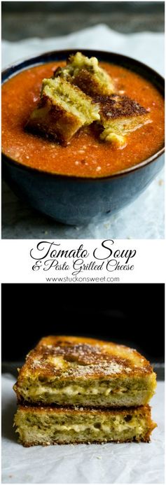 Tomato Soup & Pesto Grilled Cheese