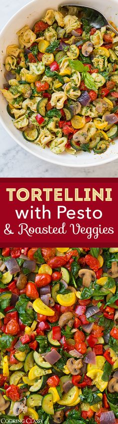 Tortellini with Pesto and Roasted Veggies