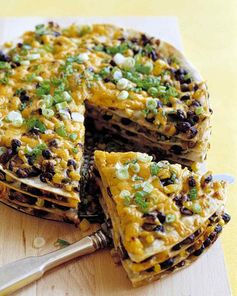 Tortilla and Black Bean Pie