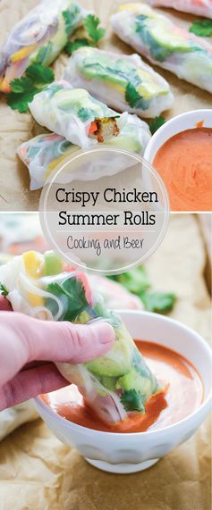 Tropical Crispy Chicken Summer Rolls