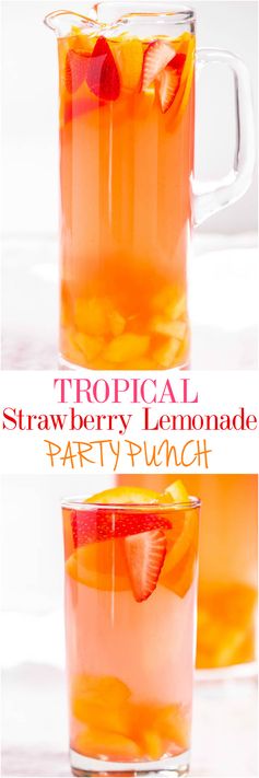 Tropical Strawberry Lemonade Party Punch