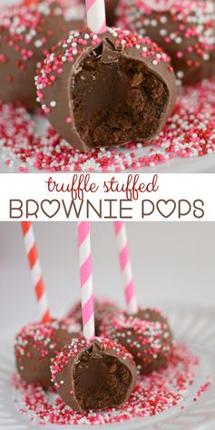 Truffle Stuffed Brownie Pops