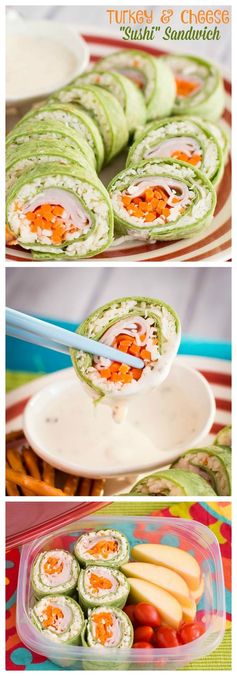 Turkey and Cheese Sushi Sandwich Rolls