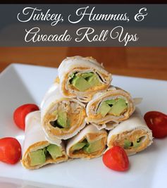 Turkey, Avocado, and Hummus Roll Ups (No Bread