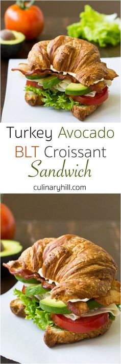 Turkey Avocado BLT Croissant Sandwich