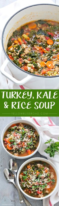 Turkey, Kale and Rice Soup