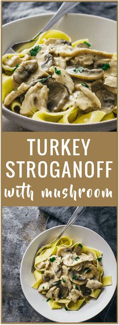 Turkey stroganoff with mushroom