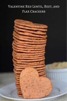 Valentine Red Lentil, Beet, and Flax Crackers