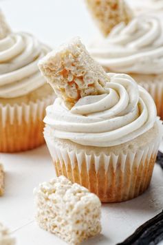 Vanilla Bean Rice Krispie Treat Cupcakes