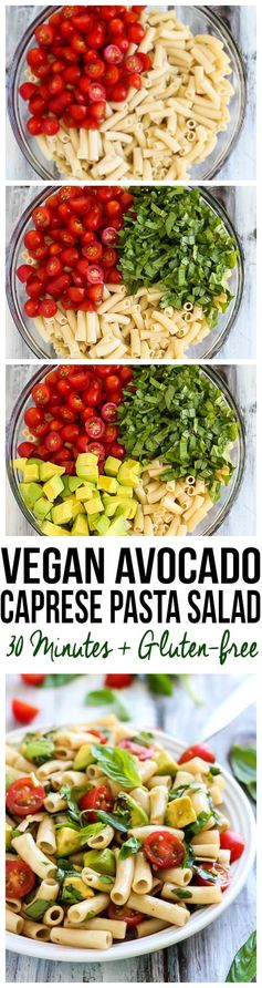 Vegan Avocado Caprese Pasta Salad