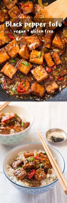 Vegan black pepper tofu