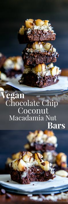 Vegan Chocolate Chip Coconut Macadamia Nut Bars