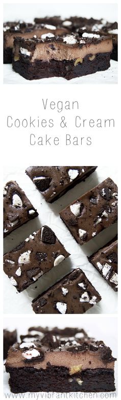 Vegan Cookies & Cream Cake Bars