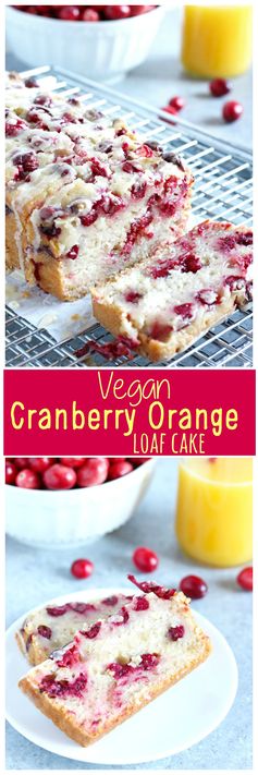 Vegan Cranberry Orange Loaf Cake