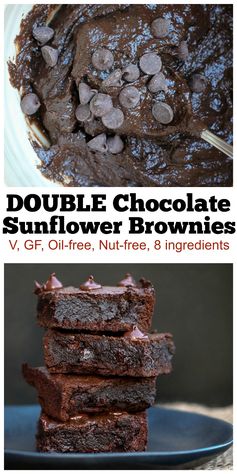 Vegan Double Chocolate Sunflower Brownies