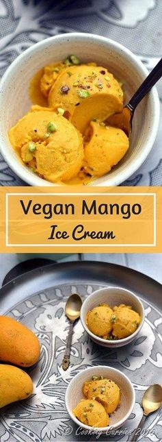 Vegan Mango Ice Cream with Pistachios