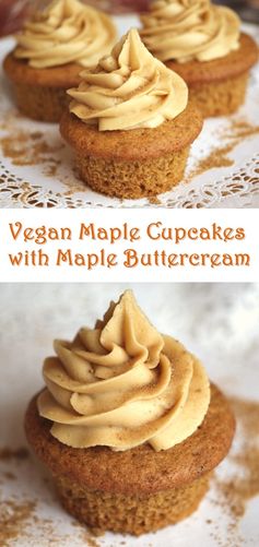 Vegan Maple Cupcakes with Pure Maple Buttercream