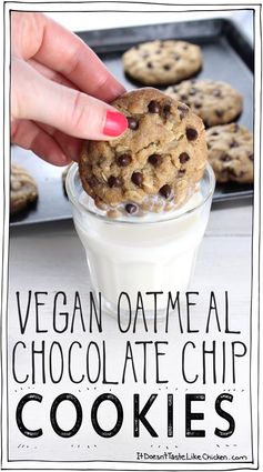 Vegan Oatmeal Chocolate Chip Cookies