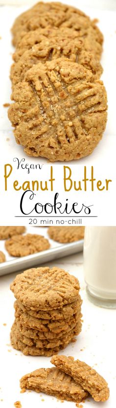 Vegan Peanut Butter Cookies – 20 min no-chill