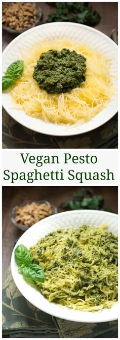 Vegan Pesto Spaghetti Squash