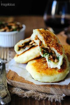 Vegan Potato Cakes stuffed with Mushrooms