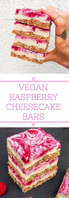 Vegan Raspberry Cheesecake Bars